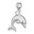 Image of 14k White Gold 3-D Dolphin Jumping Pendant