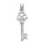 Image of 14k White Gold 3-D Key w/ Hearts Pendant