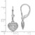 Image of 25.8mm 14k White Gold 3-D Mini Shiny-Cut Puffed Heart Leverback Earrings TF1784W