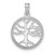 Image of 14k White Gold 3-D Small Tree of Life In Round Frame Pendant Image of 14k White Gold 3-D Small Tree of Life In Round Frame Pendant