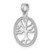 Image of 14k White Gold 3-D Small Tree of Life In Round Frame Pendant Image of 14k White Gold 3-D Small Tree of Life In Round Frame Pendant