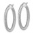 Image of 26.5mm 14k White Gold 3x20mm Twisted Round Omega-Back Hoop Earrings