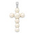 Image of 14K White Gold 4-5mm &5-6mm White Button Freshwater Cultured Pearl Cross Pendant Image of 14K White Gold 4-5mm &5-6mm White Button Freshwater Cultured Pearl Cross Pendant