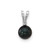 Image of 14K White Gold 5-6mm Black Round Saltwater Akoya Cultured Pearl Diamond Pendant