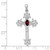 Image of 14K White Gold 5x3mm Oval Garnet cross pendant