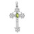 Image of 14K White Gold 5x3mm Oval Peridot cross pendant