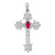 Image of 14K White Gold 5x3mm Oval Ruby cross pendant