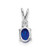 Image of 14K White Gold 6x4mm Oval Sapphire AA Diamond Pendant