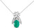 Image of 14K White Gold 7x5mm Oval Emerald & Diamond Pendant (Chain NOT included)