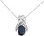 Image of 14K White Gold 7x5mm Oval Sapphire & Diamond Pendant (Chain NOT included)