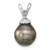 Image of 14K White Gold 9-10mm Teardrop Saltwater Cultured Tahitian Pearl Pendant XF427