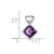 Image of 14K White Gold Amethyst and Diamond Heart Chain Slide Pendant