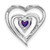 Image of 14k White Gold Amethyst and Diamond Heart Pendant PM7016-AM-002-WA