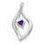 Image of 14k White Gold Amethyst and Diamond Pendant PM7021-AM-007-WA