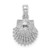 Image of 14k White Gold Beaded Scallop Shell Pendant