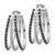 Image of 22mm 14k White Gold Black & White Diamond Triple Oval Hinged Hoop Earrings