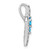 Image of 14K White Gold Blue Topaz & Diamond Chain Slide Pendant PM7041-BT-005-WA