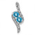 Image of 14K White Gold Blue Topaz & Diamond Chain Slide Pendant PM7041-BT-005-WA