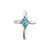 Image of 14K White Gold Blue Topaz & Diamond Cross Pendant (Chain NOT included)
