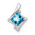 Image of 14K White Gold Blue Topaz & Diamond Pendant PM7033-BT-001-WA