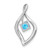 Image of 14K White Gold Blue Topaz & Diamond Pendant PM7035-BT-003-WA