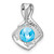 Image of 14K White Gold Blue Topaz & Diamond Pendant PM7058-BT-006-WA