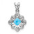 Image of 14K White Gold Blue Topaz & Diamond Scalloped Pendant