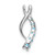 Image of 14K White Gold Blue Topaz Journey Chain Slide Pendant