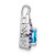 Image of 14K White Gold Blue Topaz/Amethyst/Diamond Pendant