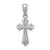 Image of 14K White Gold Budded Cross Pendant REL126