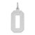Image of 14K White Gold Casted Large Shiny-Cut Number 0 Pendant