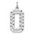 Image of 14K White Gold Casted Large Shiny-Cut Number 0 Pendant