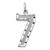 Image of 14K White Gold Casted Large Shiny-Cut Number 7 Pendant