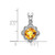 Image of 14K White Gold Citrine & Diamond Scalloped Pendant