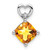 Image of 14K White Gold Citrine and Diamond Heart Chain Slide Pendant