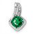 Image of 14K White Gold Created Emerald & Diamond Pendant