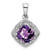Image of 14K White Gold Cushion Amethyst & Diamond Pendant PM7045-AM-004-WA