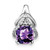 Image of 14K White Gold Cushion Amethyst & Diamond Pendant PM7061-AM-001-WA