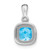 Image of 14K White Gold Cushion Blue Topaz & Diamond Pendant PM3665-BT-001-WA