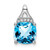Image of 14K White Gold Cushion Blue Topaz & Diamond Pendant PM7043-BT-002-WA