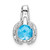 Image of 14K White Gold Cushion Blue Topaz & Diamond Pendant PM7060-BT-001-WA
