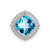 Image of 14K White Gold Cushion Blue Topaz Chain Slide Pendant