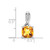 Image of 14K White Gold Cushion Citrine & Diamond Pendant PM7062-CI-002-WA