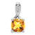 Image of 14K White Gold Cushion Citrine & Diamond Pendant PM7062-CI-002-WA