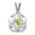 Image of 14K White Gold Cushion Peridot & Diamond Pendant PM7037-PE-002-WA