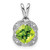 Image of 14K White Gold Cushion Peridot & Diamond Pendant PM7037-PE-002-WA