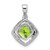 Image of 14K White Gold Cushion Peridot & Diamond Pendant PM7045-PE-004-WA