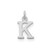 Image of 14K White Gold Cutout Letter K Initial Charm