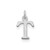 Image of 14K White Gold Cutout Letter T Initial Charm