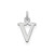 Image of 14K White Gold Cutout Letter V Initial Charm